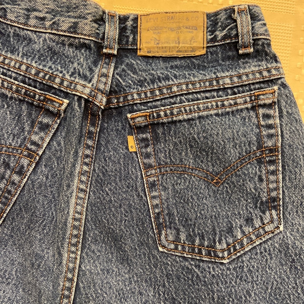 Vintage 80s Levi’s Brown Tan Tab Jeans Womens 26x33
